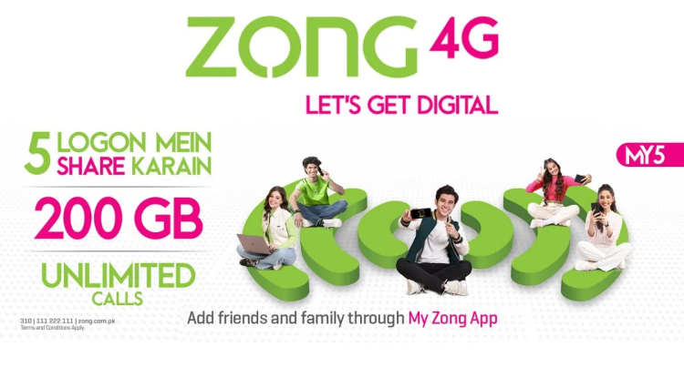 Zong My 5 Package Call Minutes, SMS, Internet limit details
