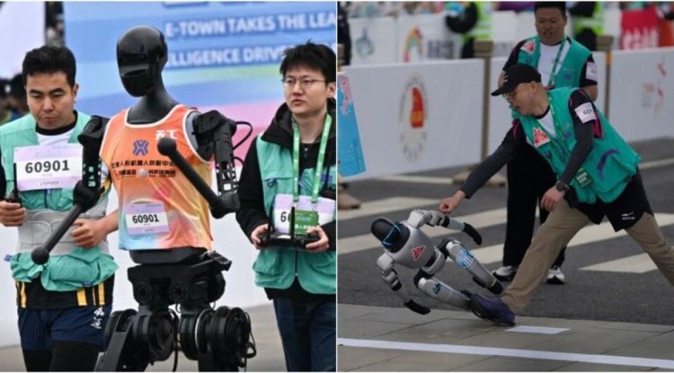 Beijing hosts first half marathon involving humanoid robots