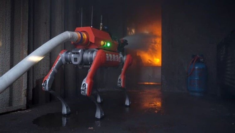 Chinese Robotic Firefighting Dogs
